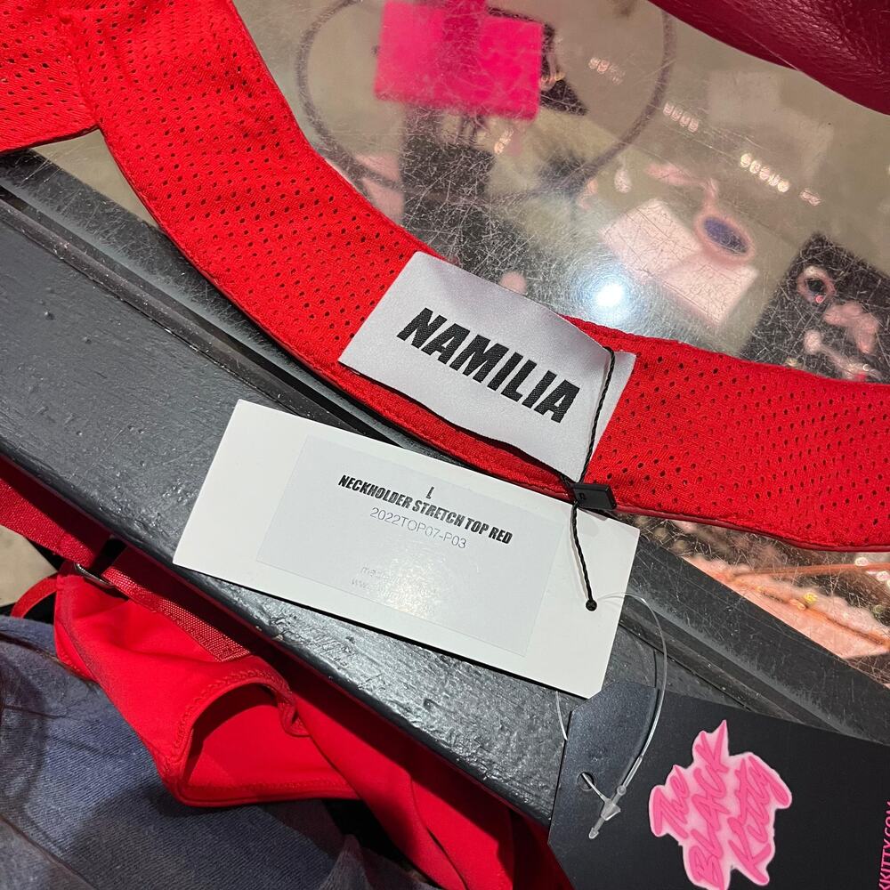 Dolls Kill x Namilia Red Neckholder Stretch Top L NWT - Picture 7 of 7